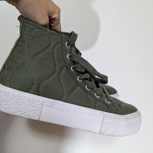 *3/$10* MyStyle Platform High Top Sneakers Olive Green Size 8